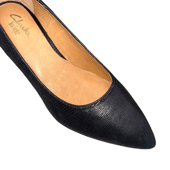 INDIGO BY CLARKS Sage Copper Comfort Heels - Women’s 9.5M Black Lizard Suede - Picture 10 of 10